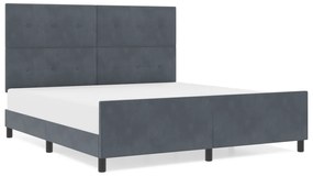vidaXL Κρεβάτι Γκρι 180x200 εκ Βελούδο