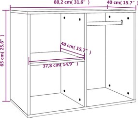 vidaXL Ντουλάπι Γκρι Σκυροδέματος 80 x 40 x 65 εκ. Επεξεργασμένο Ξύλο
