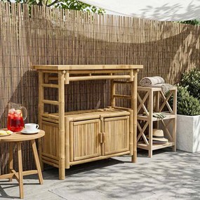 vidaXL Τραπέζι κονσόλας με ράφι Φυσικό 80 x 35 x 75 cm Μπαμπού