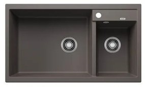 Blanco Metra 9 Volcano Grey SILGRANIT™ PuraDur™ Γρανιτένιος Νεροχύτης Ένθετος με 2 Γούρνες 86x50cm