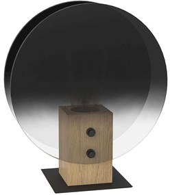 Φωτιστικό Επιτραπέζιο Millena 390143 Φ22x7x25cm 1xE27 40W Clear-Black Eglo Steel,Glass
