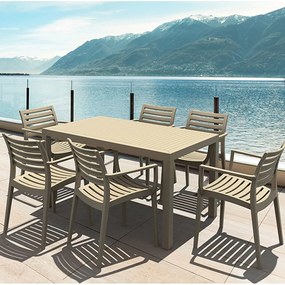 Τραπεζαρία (Σετ 7Τμχ) Ares Artemis 20.9970 140x80x75cm Taupe 6 Θέσεων