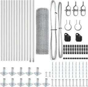 vidaXL Στύλος Περιφράξεων Ασημί 25 x 0,4 m (13 mm πλέγμα) Ατσάλι