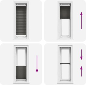 vidaXL Πλισέ περσίδα Μαύρο 45x100 cm Πλάτος υφάσματος 44,4 cm
