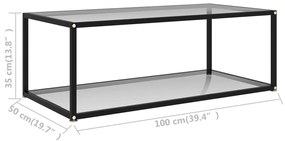 vidaXL Τραπεζάκι Σαλονιού Διαφανές 100 x 50 x 35 εκ. από Ψημένο Γυαλί