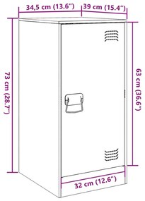 Μπουφές Ανθρακί 34,5x39x73 εκ. από Ατσάλι - Ανθρακί