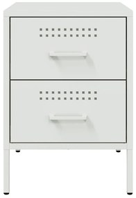 vidaXL Κομοδίνα 2 τεμ. Λευκές 36x39x50,5 εκ. Χάλυβα