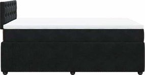 vidaXL Κρεβάτι Boxspring με Στρώμα Μαύρο 120x190 εκ. Βελούδινο
