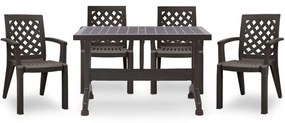 Τραπεζαρία Callan (Σετ 5Τμχ) 0226720 120x70cm Brown Four Seater