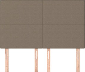 vidaXL Κεφαλάρι Κρεβατιού Μπεζ 144x5x118/128 εκ. Ύφασμα