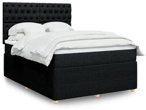 Κρεβάτι Boxspring με Στρώμα Μαύρο 140x190 εκ. Υφασμάτινο