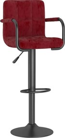 vidaXL Σκαμπό Μπαρ 2 τεμ. Μπορντό Βελούδινα