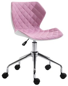 Καρέκλα Γραφείου A1700 Ροζ Χρώμιο/Ύφασμα 48x50x78/88cm
