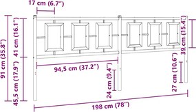 vidaXL Ανταλλακτικό κεφαλάρι Μαύρο 193 εκ. Μεταλλικό