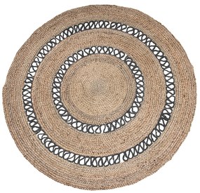 Χαλί Γιούτα PARMALA CHARCOAL &#8211; 160×160 cm 160cm - Στρογγυλό Charcoal