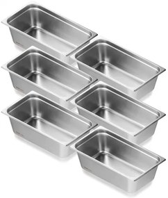VEVOR 6 Pack Full Size Hotel Pans Steam Table Pan Stainless Steel 6&quot; Deep