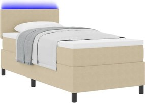 vidaXL LED Κρεβάτι με βάθρο Ανοιχτό Γκρι και Λευκό 80 x 200 cm