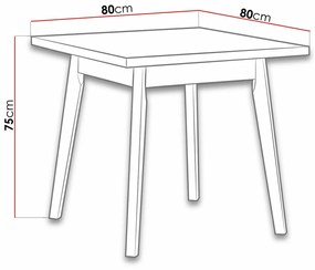 Τραπέζι Victorville 127, Grandson δρυς, Άσπρο, 75x80x80cm, 14 kg, Πλαστικοποιημένη μοριοσανίδα, Ξύλο, Μερικώς συναρμολογημένο, Ξύλο: Οξιά | Epipla1.gr