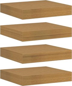vidaXL Ράφι Τοίχου 4 pcs Μπεζ 23 x 23,5 x 4 εκ Επεξεργασμένο ξύλο