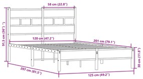 Πλαίσιο Κρεβατιού Χωρ. Στρώμα Sonoma Δρυς 120x200εκ. Επ. Ξύλο - Καφέ