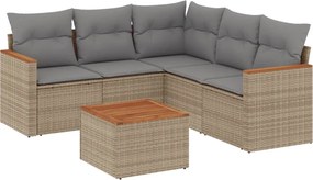vidaXL Patio Sofa Set 5-θέσια Beige and Grey