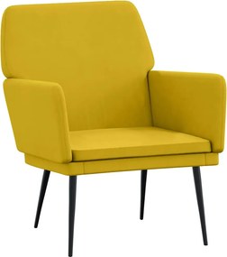 vidaXL Πολυθρόνα Κίτρινη 62x79x79 εκ. Βελούδινη