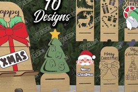 Σετ των 2 Intra απο ξύλο plywood 3mm-4mm πάχος χριστουγεννιάτικων στάσεων τηλεφώνου |Ιδέα δώρου Δίασταση 15x15 cm INTRAFABR-108583596