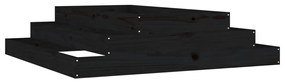 Ζαρντινιέρα Μαύρη 110 x 110 x 27 εκ. από Μασίφ Ξύλο Πεύκου - Μαύρο
