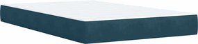 vidaXL Κρεβάτι Boxspring με Στρώμα Μπλε 120x200 εκ. Βελούδινο