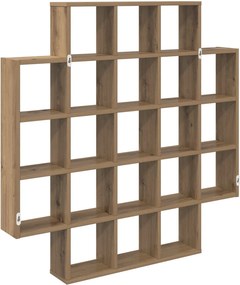 vidaXL Ράφι Τοίχου Artisan Δρυς 100 x 13 x 100 εκ Επεξεργασμένο Ξύλο