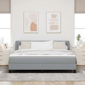 vidaXL Κρεβάτι box spring με στρώμα Ανοιχτό γκρι 180 x 200 cm ύφασμα