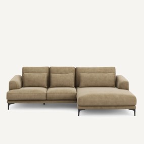 Γωνιακός καναπές XL δεξιός από βελούδο stonewashed, MARSILE