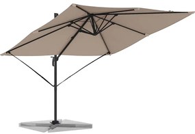 vidaXL Ρώμη Ομπρέλα Taupe 286 x 285 x 265 εκ Πολυεστέρας και Αλουμίνιο