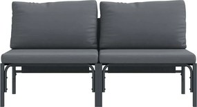 vidaXL Εξωτερικά Έπιπλα 2 Τεμάχιο Ανθρακί 80 x 80 x 71 cm Ατσάλι