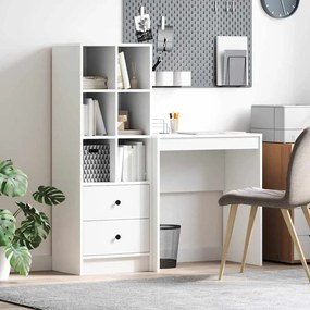 vidaXL Γραφείο με συρτάρι με ράφι με αποθήκευση 2 pcs Λευκό
