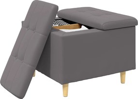 vidaXL Οθωμανικό αποθήκευσης Γκρι 60 x 60 x 45 cm Τεχνητό δέρμα