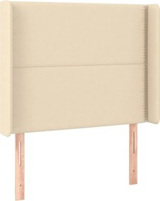vidaXL Κρεβάτι Boxspring με Στρώμα Κρεμ 90x190 εκ.Υφασμάτινο