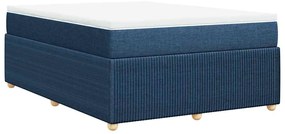 vidaXL Κρεβάτι Boxspring με Στρώμα Μπλε 140x190 εκ. Υφασμάτινο