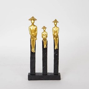Διακοσμητικές Φιγούρες Καθιστές 752-27091 13x3,5x25cm Black-Gold Estheti Home Πολυρεσίνη