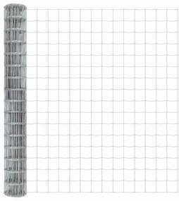 vidaXL Φράχτης με Στήλες. Ασημί 1.6 x 10 m Ατσάλι