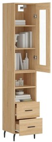 vidaXL Μπουφές Sonoma δρυς 34,5 x 34 x 180 εκ. από Επεξεργασμένο Ξύλο