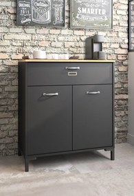 Manchester ντουλάπι αποθήκευσης - κονσόλα  81x41x90εκ. Helvezia Oak / Black