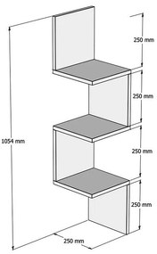 Ραφιέρα γωνιακή τοίχου Insta καρυδί 25x25x105,5εκ 25x25x105.5 εκ.