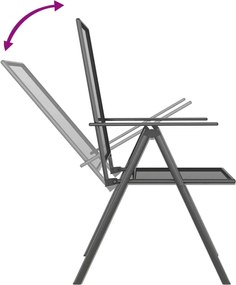 vidaXL Σετ Τραπεζαρίας Κήπου 5 Τεμαχίων Ανθρακί από Ατσάλι