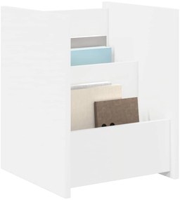 vidaXL Ράφι Περιοδικών Λευκό 35 x 35 x 45 εκ Επεξεργασμένο ξύλο