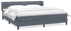 Box Spring Κρεβάτι με στρώματα Σκούρο γκρι 200x220 cm Βελούδινο - Γκρι