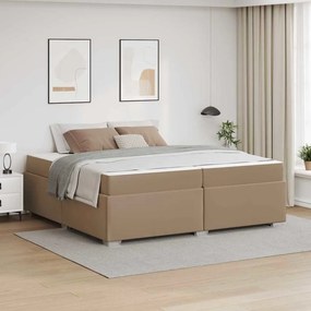 vidaXL Σκελετός Κρεβατιού Καπουτσίνο 200 x 200 cm ύφασμα