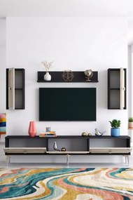 Stewehome Σετ μοντέρνας σύνθεσης τηλεόρασης με ράφι 180x30x41 cm