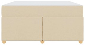 vidaXL Σκελετός Κρεβατιού με στρώμα Κρεμ 140 x 200 cm ύφασμα