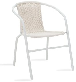 Πολυθρόνα Obbi μέταλλο-pe λευκό 53x59x72εκ Υλικό: PE RATTAN - METAL 24x0.8MM 130-000006